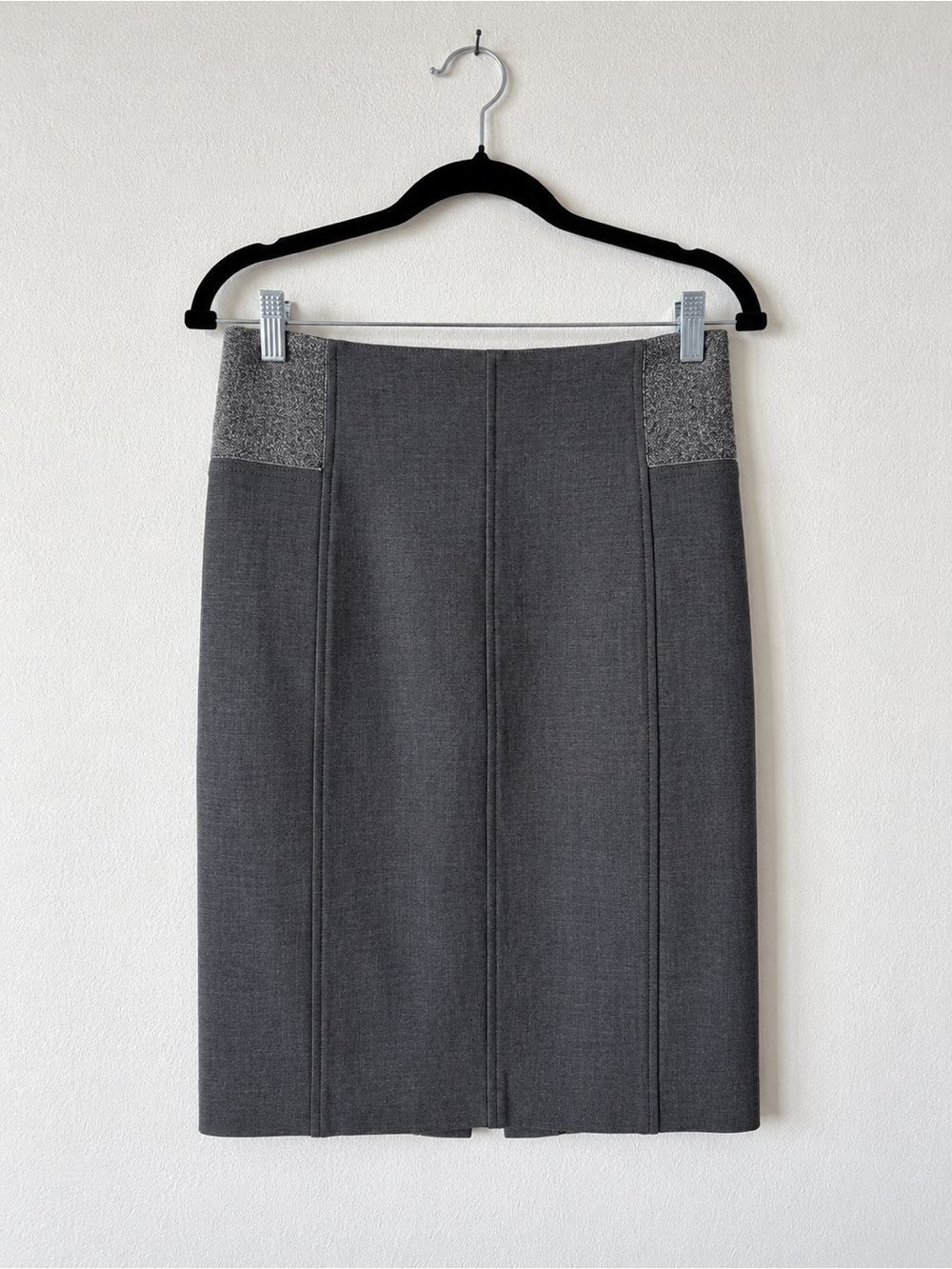 Brunello Cucinelli Charcoal Gray Pencil Skirt
